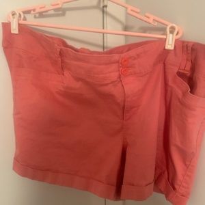 Torrid Coral Stretch Sateen Mid-rise Shorts